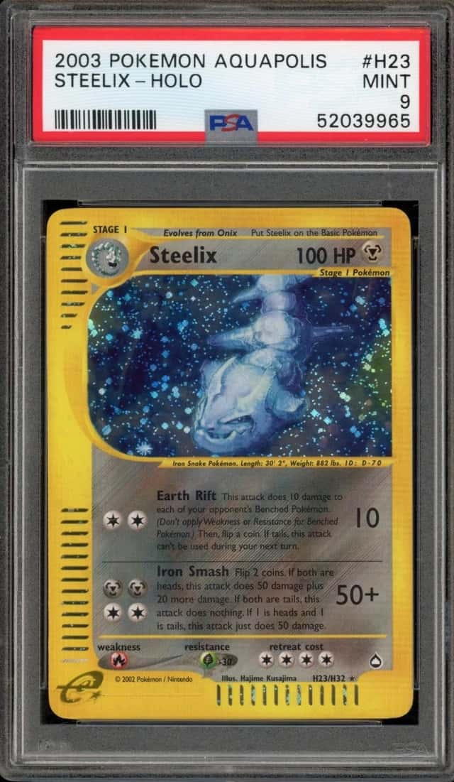 Pokemon Steelix Holo Aquapolis H23/147 PSA 9 Mint