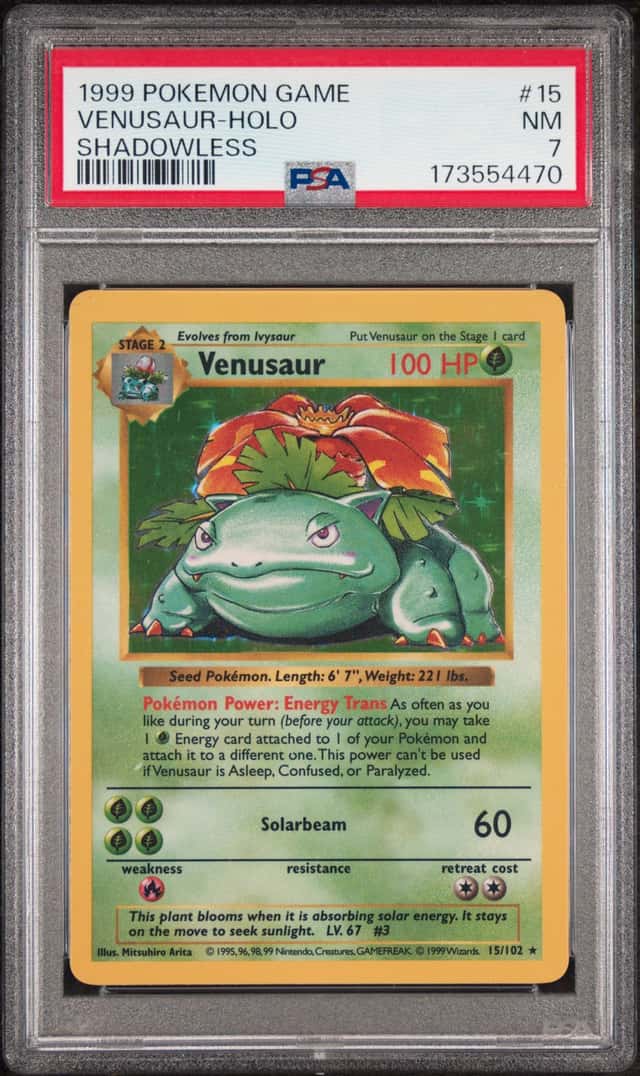 1999 Pokemon Shadowless 15 Venusaur Holo PSA 7 Just graded