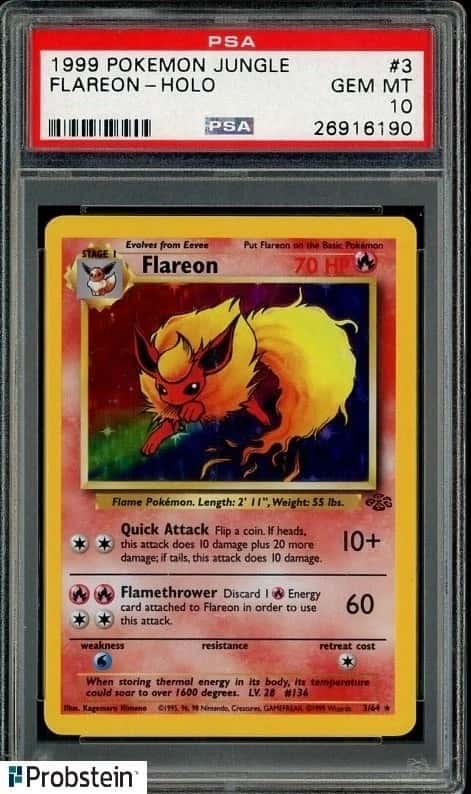 1999 Pokemon Jungle #3 Flareon Holo PSA 10 GEM MINT