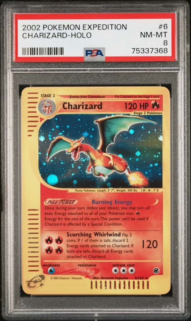 2002 POKEMON EXPEDITION #6 CHARIZARD-HOLO PSA 8