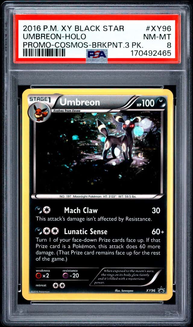 Umbreon Holo XY96 Cosmos Breakpoint Black Star Promo PSA 8 Pokémon 2016