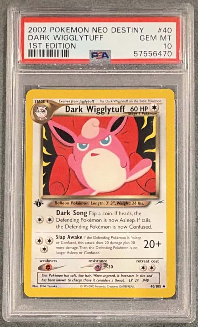 2002 Pokemon Dark Wigglytuff 40/105 Neo Destiny 1st Ed Holo Rare PSA 10