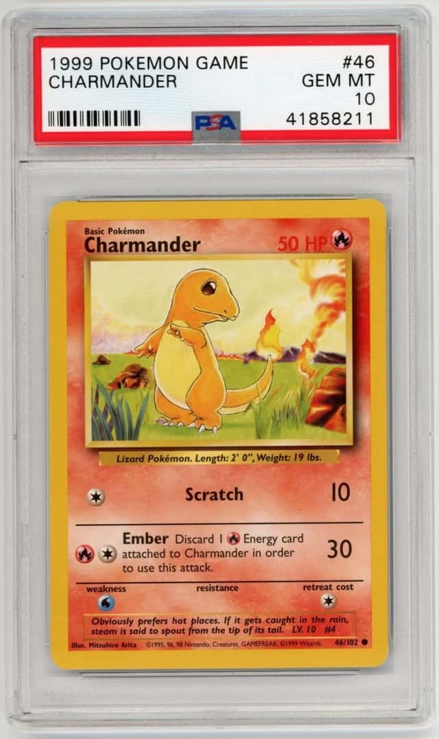 1999 POKEMON GAME BASE SET #46 CHARMANDER PSA 10