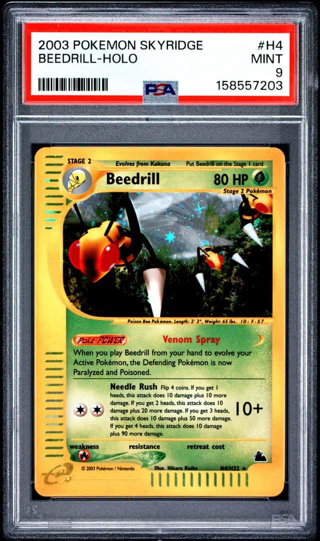 Pokemon Beedrill Holo Skyridge H4 PSA 9 Mint
