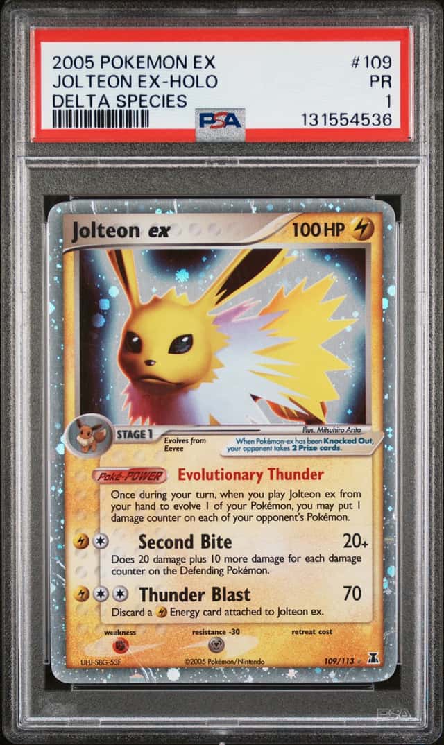 Pokemon Jolteon EX Holo EX Delta Species 109/113 PSA 1