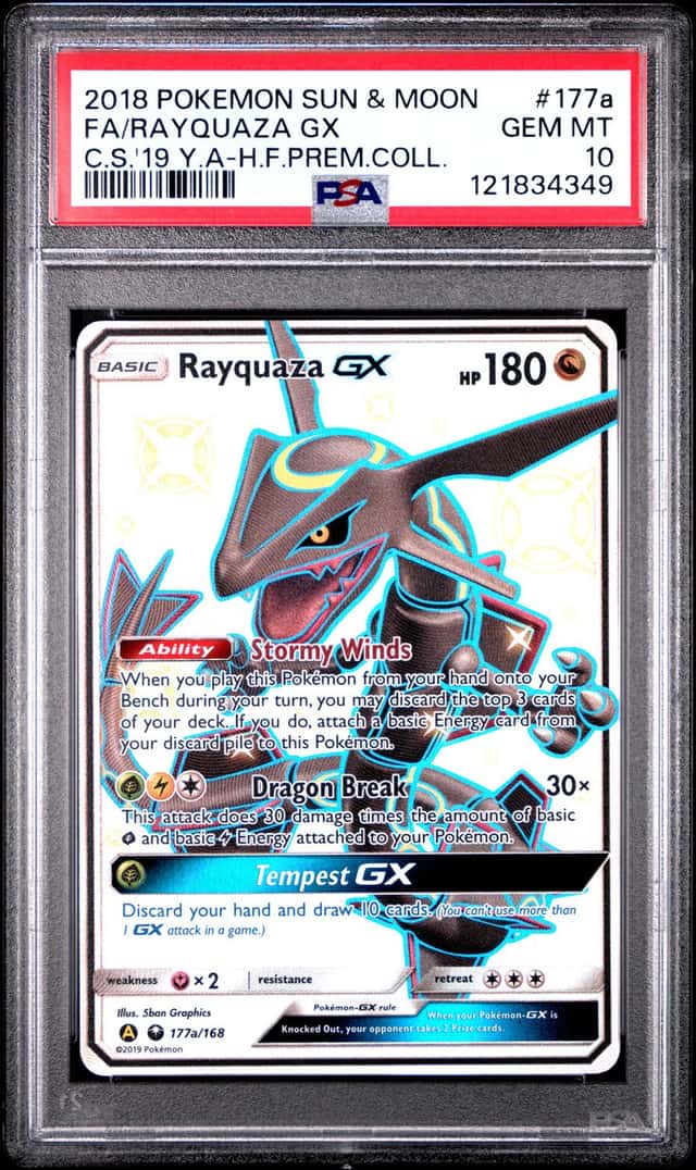 Pokemon Rayquaza Gx 177A 2019 Hidden Fates Premium Coll. PSA 10 Gem Mint