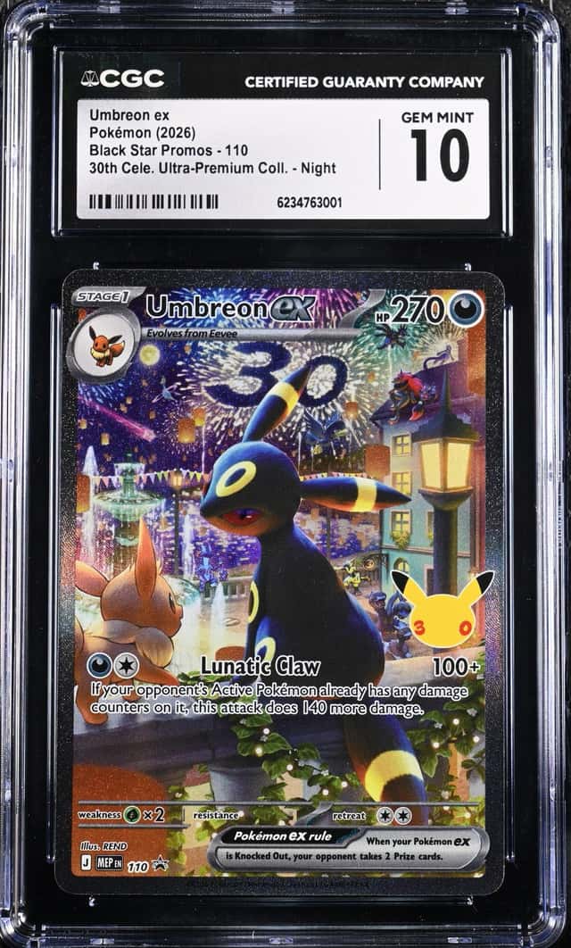 Pokemon CGC 10 GEM MINT Umbreon ex Promo 2026 #110 MEP 30th UPC English