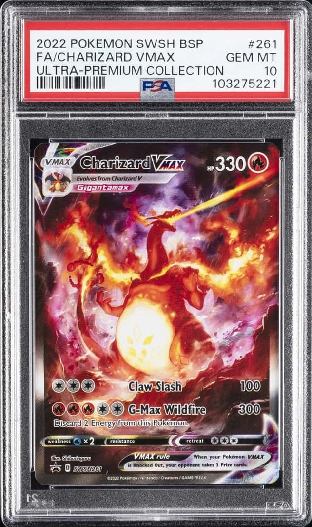 2022 POKEMON SWSH BLACK STAR PROMO #261 FULL ART/CHARIZARD VMAX PSA 10