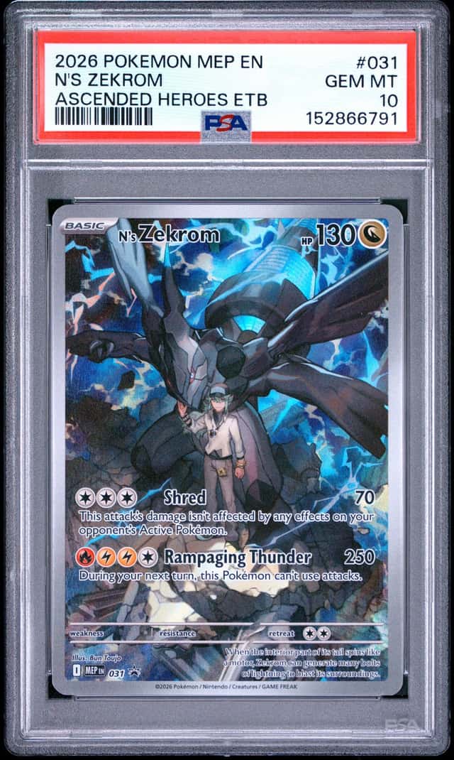 2026 POKEMON MEP BLACK STAR PROMOS #031 N'S ZEKROM PSA 10