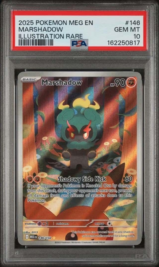2025 POKEMON MEG EN-MEGA EVOLUTION ILLUSTRATION RARE #146 MARSHADOW PSA 10