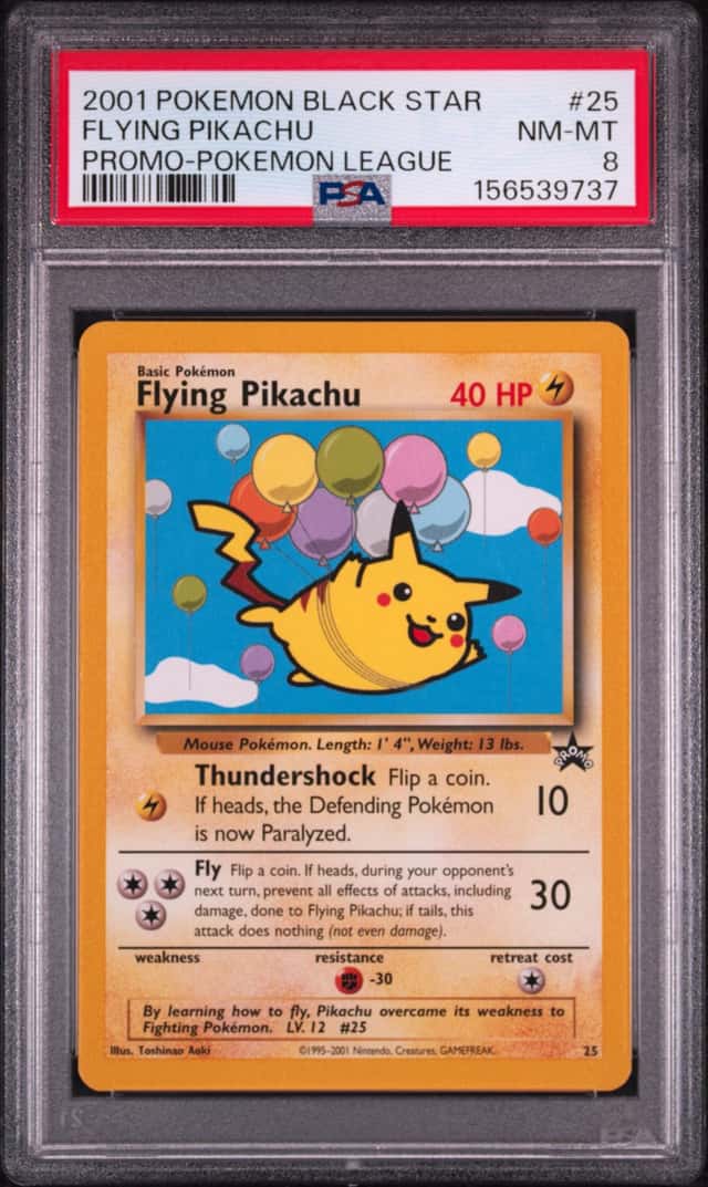 1999 Pokemon Wizards Black Star Promos Flying Pikachu #25 PSA 8