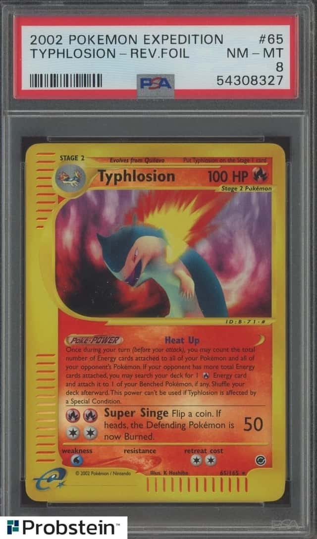 2002 Pokemon Expedition #65 Typhlosion Reverse Foil PSA 8 NM-MT