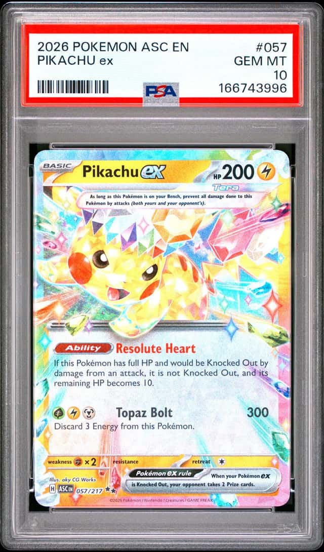 2026 POKEMON ASC EN-ASCENDED HEROES #057 PIKACHU EX PSA 10
