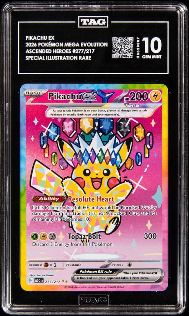 2026 Pokemon Mega Evolution Ascended Heroes Special Illustration Rare #277 Pikachu ex - TAG GEM MINT 10
