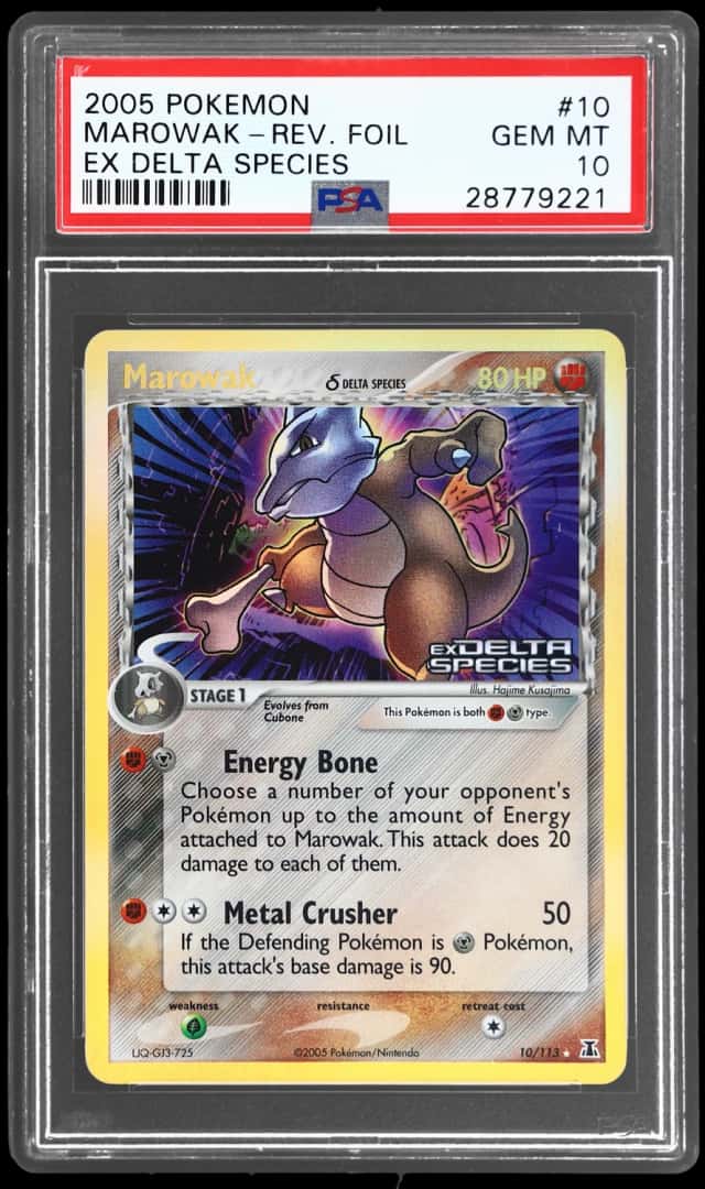 2005 Pokemon Ex Delta Species Reverse Foil Marowak #10