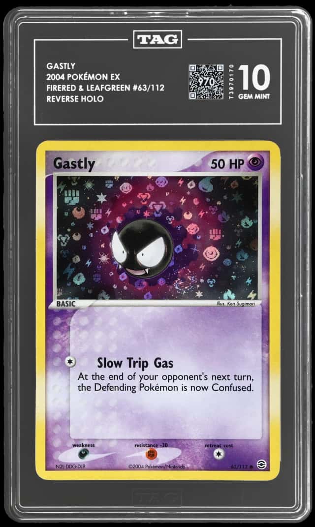 2004 Pokemon Ex Fire Red Leaf Green Reverse Holo Gastly #63