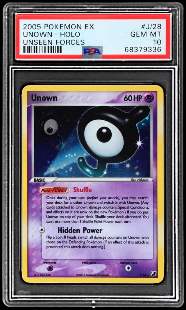 2005 Pokemon Ex Unseen Forces Holo Unown #J/28