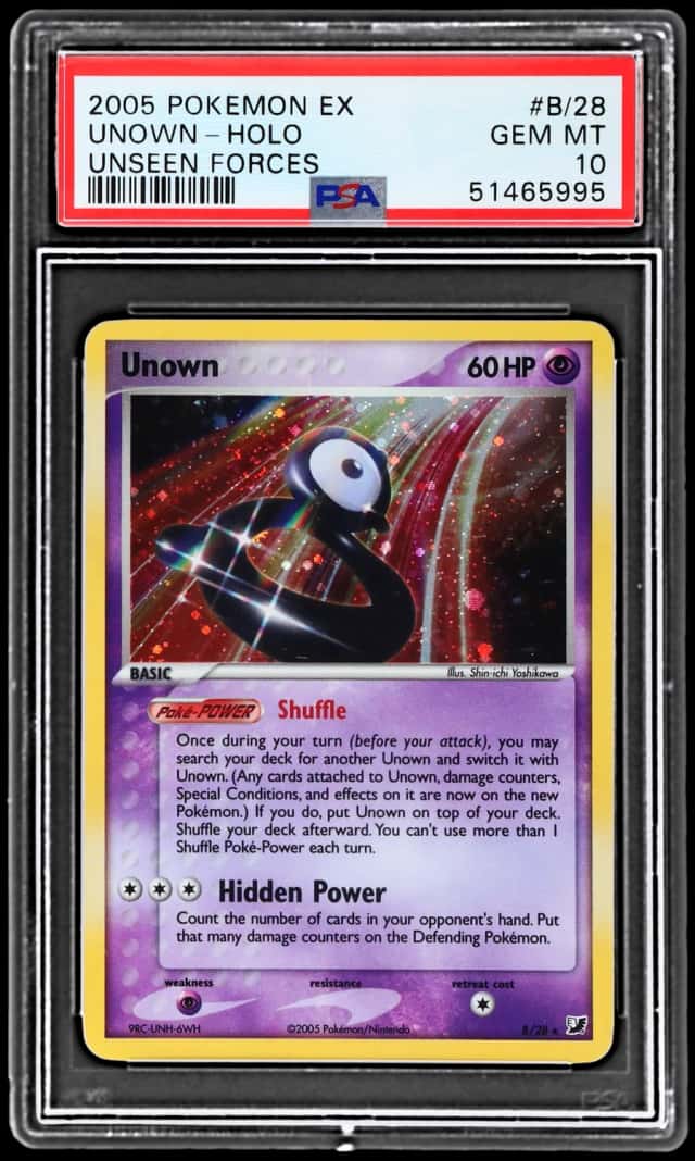 2005 Pokemon Ex Unseen Forces Holo Unown #B28