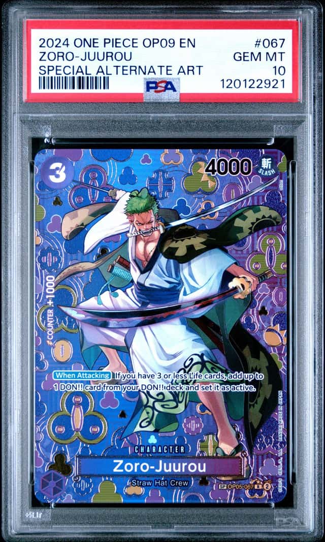 One Piece Zoro Jurrou Special Alternate Art OP09-067 PSA 10 Gem Mint
