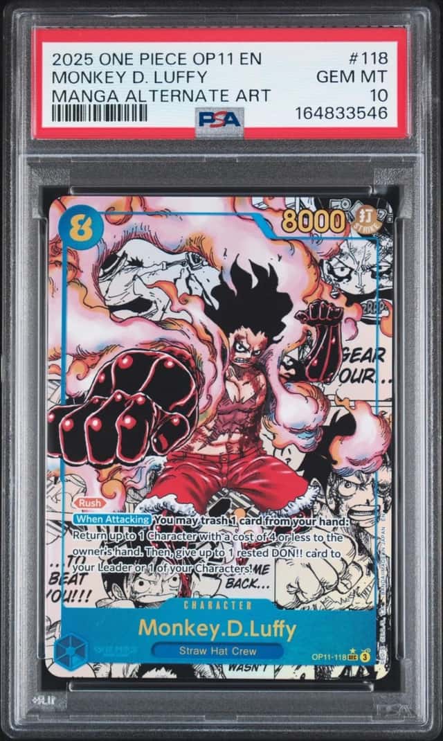 One Piece Monkey D. Luffy Op11 118 Manga Alternate Art PSA 10 Gem Mint