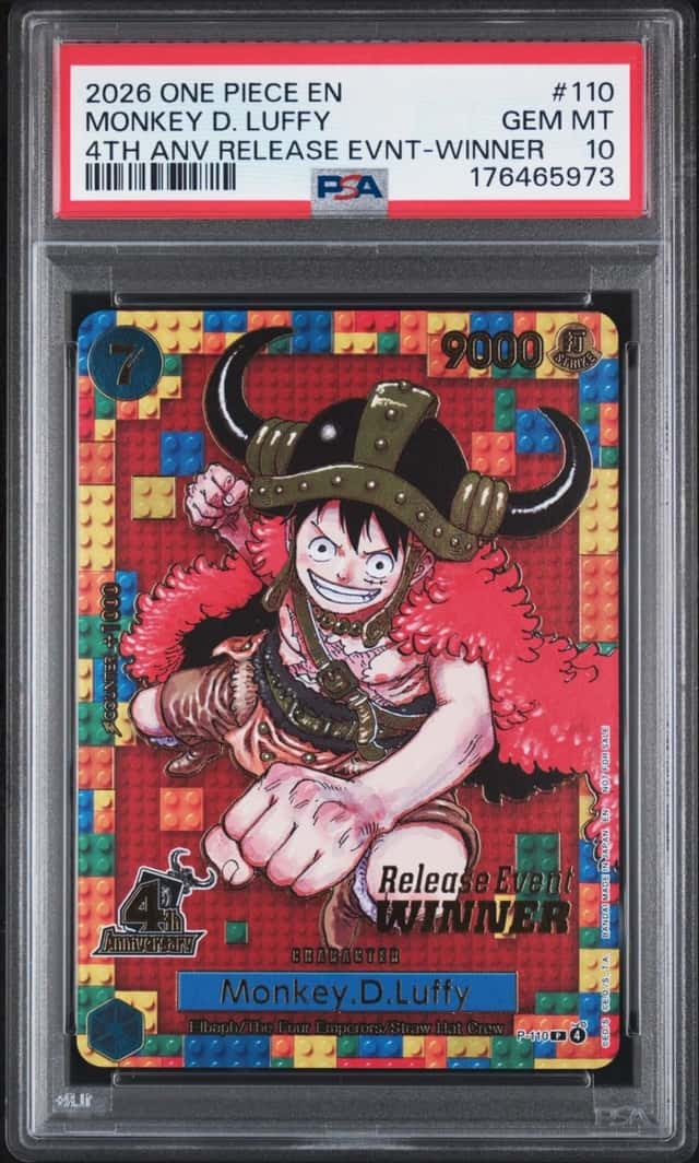 2026 ONE PIECE PROMOS 4TH ANV RELEASE EVENT-WINNER #110 MONKEY D. LUFFY PSA 10