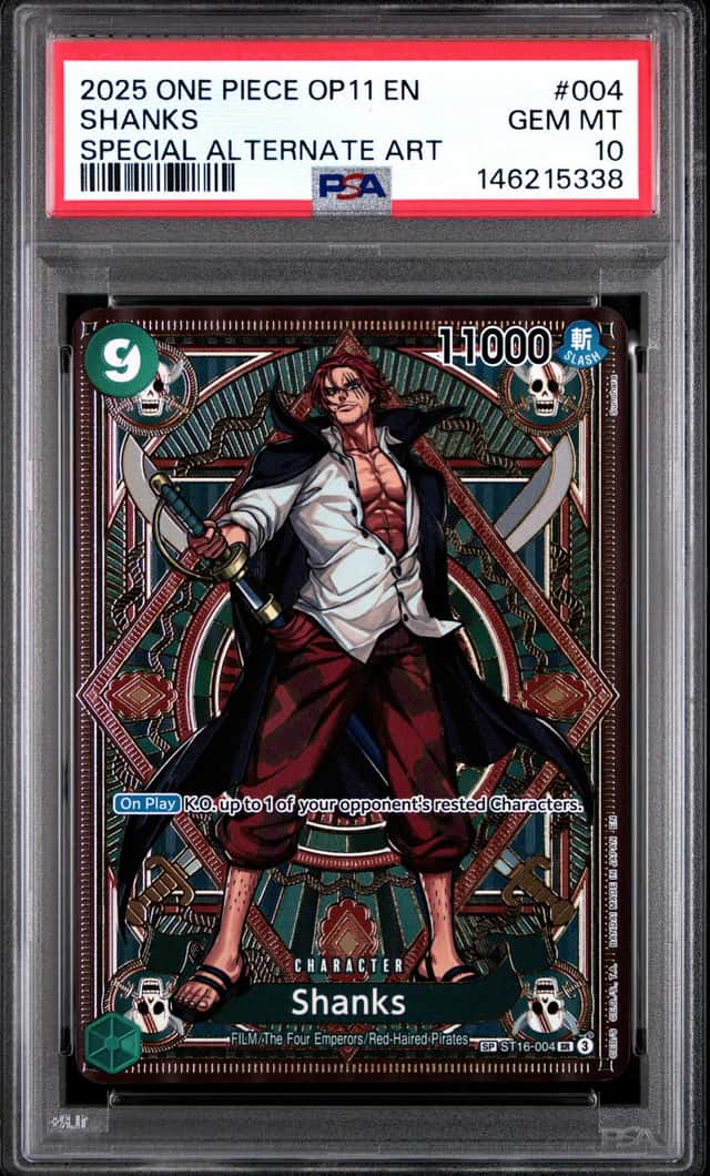 2025 ONE PIECE SHANKS SPECIAL ALTERNATE OP11-A FIST OF DIVINE SPEED #004 PSA 10