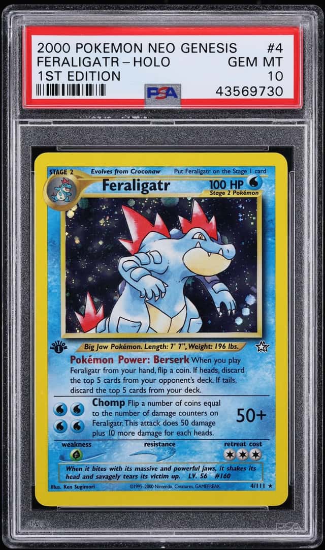 2000 Pokemon Neo Genesis 1st Edition Holo Feraligatr #4 PSA 10 GEM MINT
