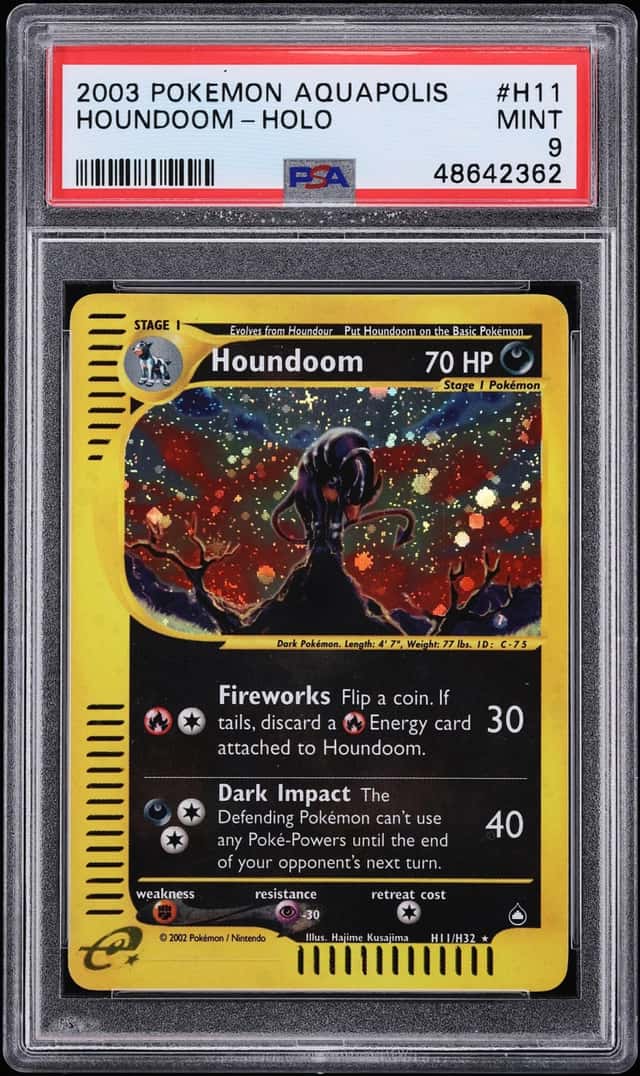 2003 Pokemon Aquapolis Holo Houndoom #H11 PSA 9 MINT