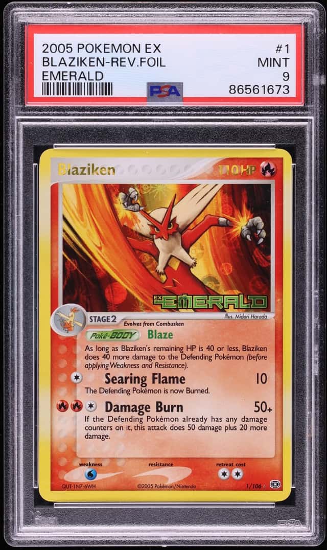 2005 Pokemon EX Emerald Reverse Holo Blaziken #1 PSA 9 MINT