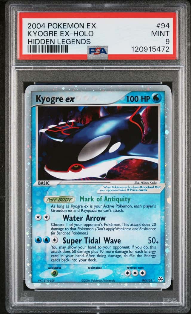 2004 Pokemon EX Hidden Legends Holo Kyogre Ex #94 PSA 9 MINT