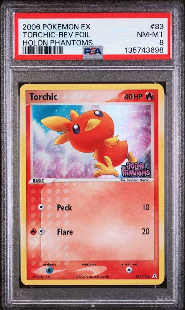 2006 Pokemon EX Holon Phantoms Reverse Holo Torchic #83 PSA 8 NM-MT