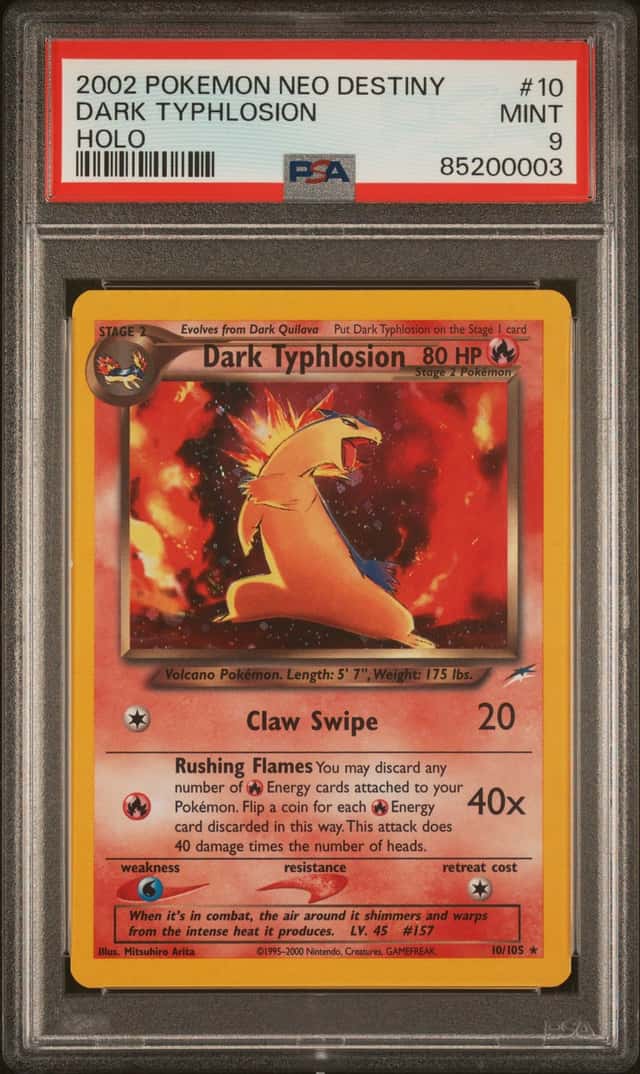 2002 Pokemon Neo Destiny Holo Dark Typhlosion #10 PSA 9 MINT