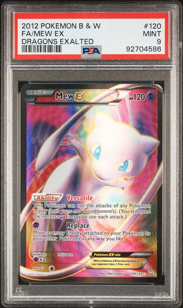 2012 Pokemon Black & White Dragons Exalted Full Art Mew EX #120 PSA 9 MINT