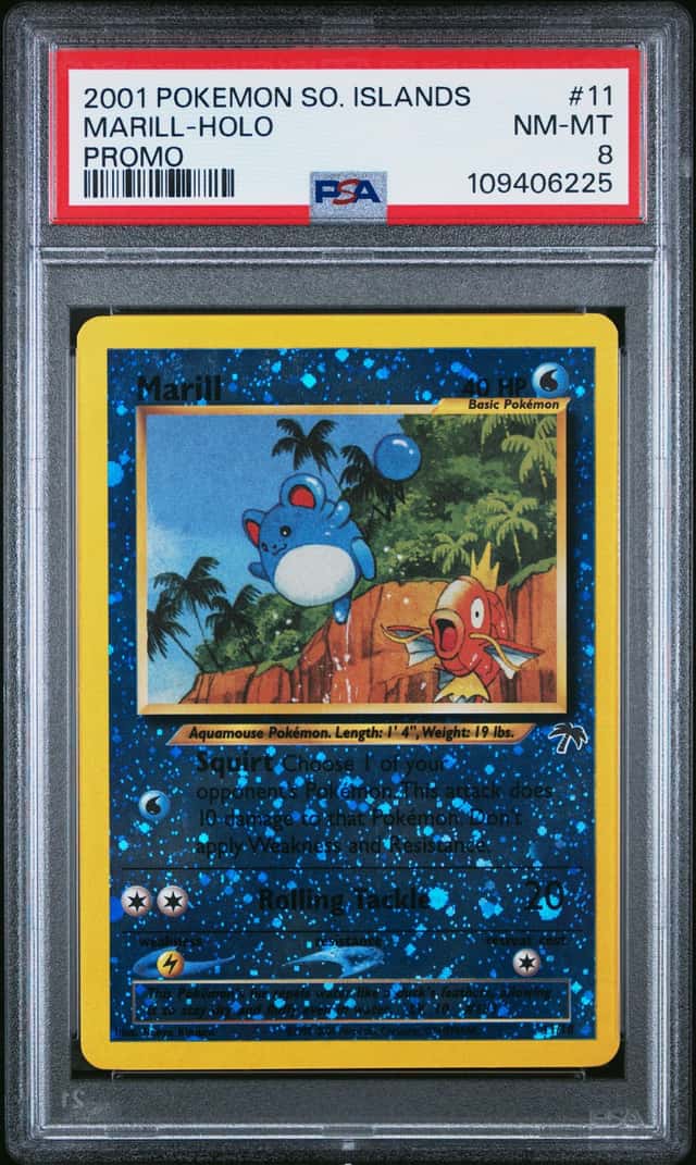 2001 Pokemon Southern Islands Promo Reverse Holo Marill #11 PSA 8 NM-MT