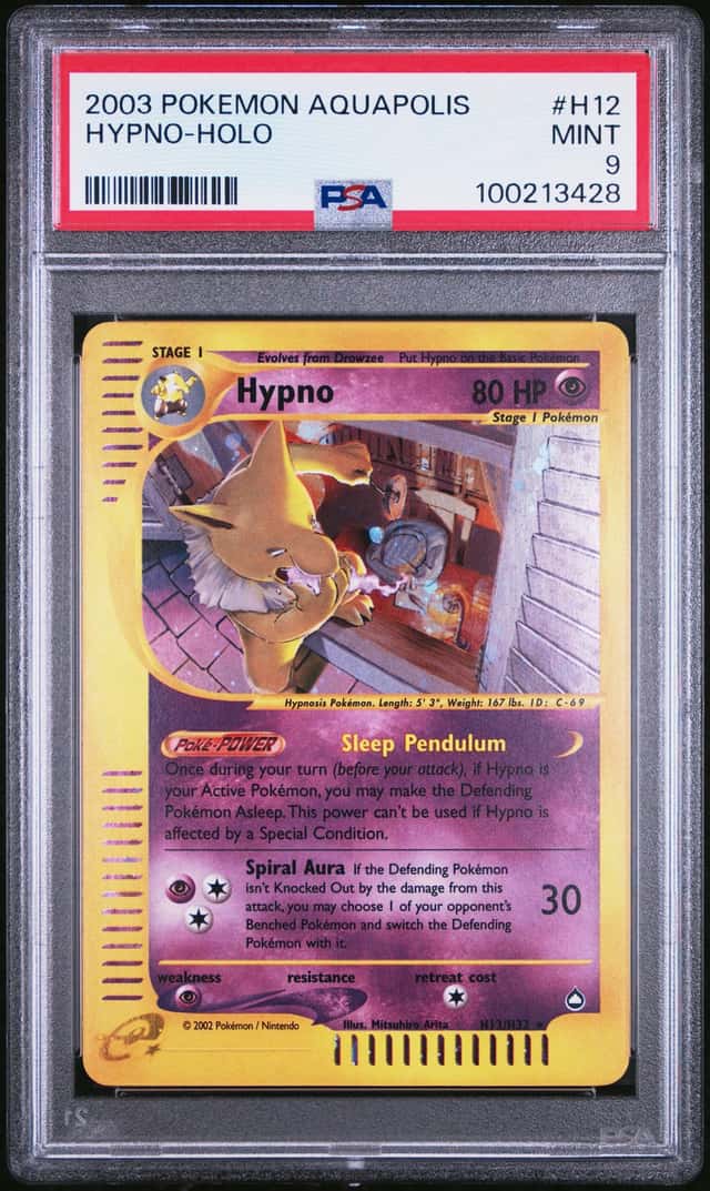 2003 Pokemon Aquapolis Holo Hypno #H12 PSA 9 MINT