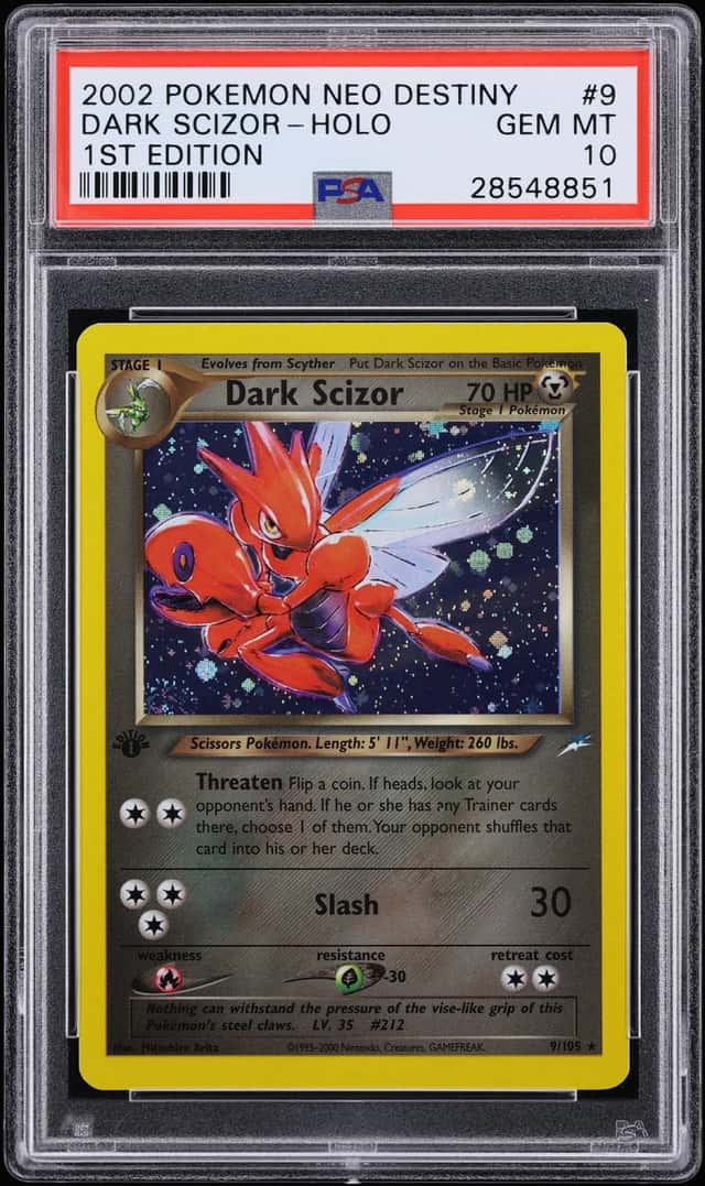 2002 Pokemon Neo Destiny 1st Edition Holo Dark Scizor #9 PSA 10 GEM MINT
