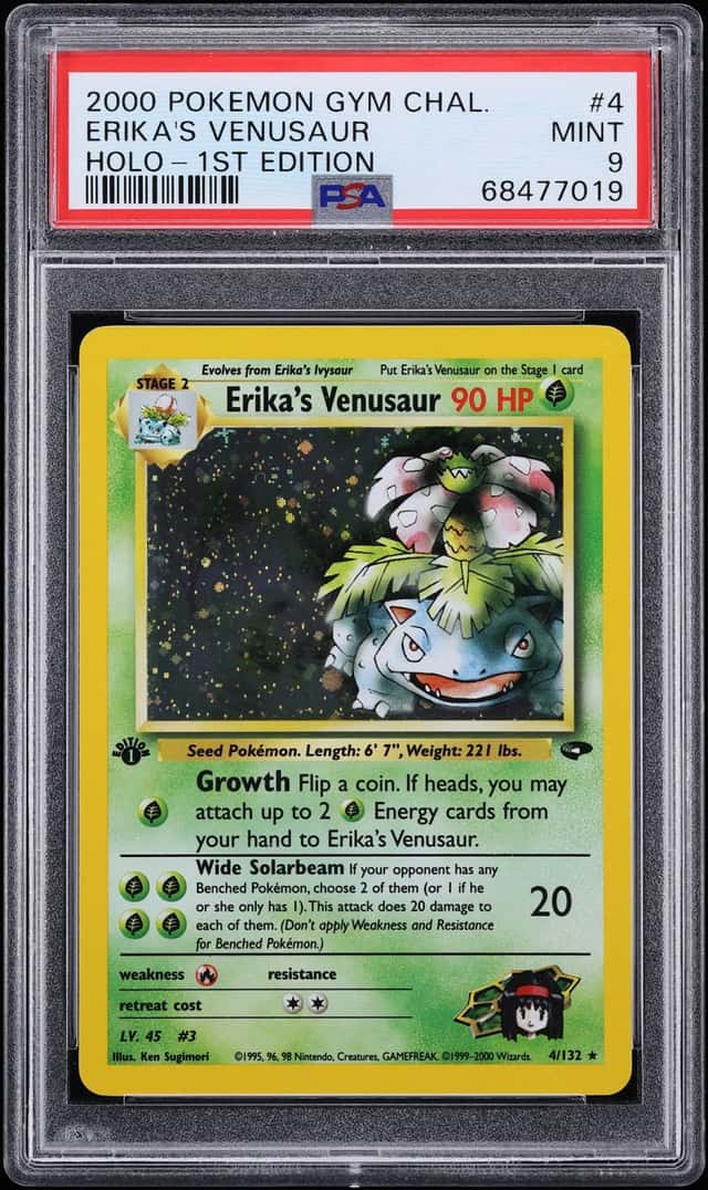 2000 Pokemon Gym Challenge 1st Edition Holo Erika's Venusaur #4 PSA 9 MINT