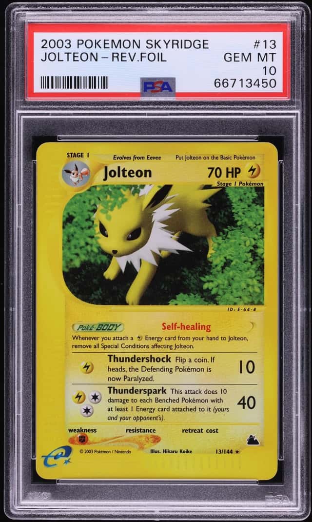 2003 Pokemon Skyridge Reverse Holo Jolteon #13 PSA 10 GEM MINT