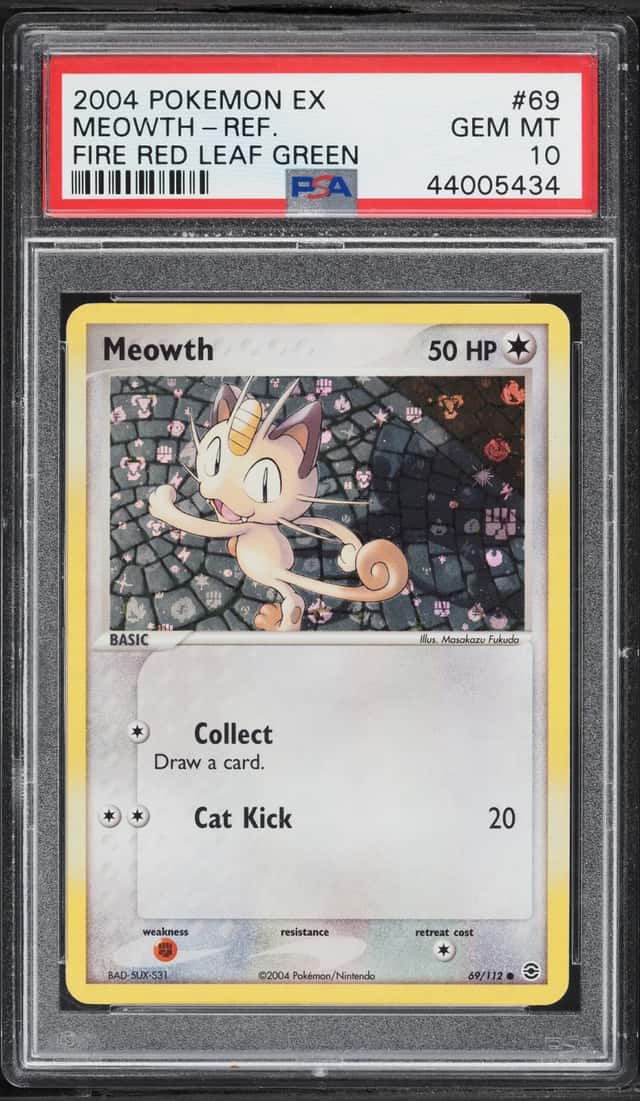 2004 Pokemon EX Fire Red & Leaf Green Reverse Holo Meowth #69 PSA 10 GEM MINT