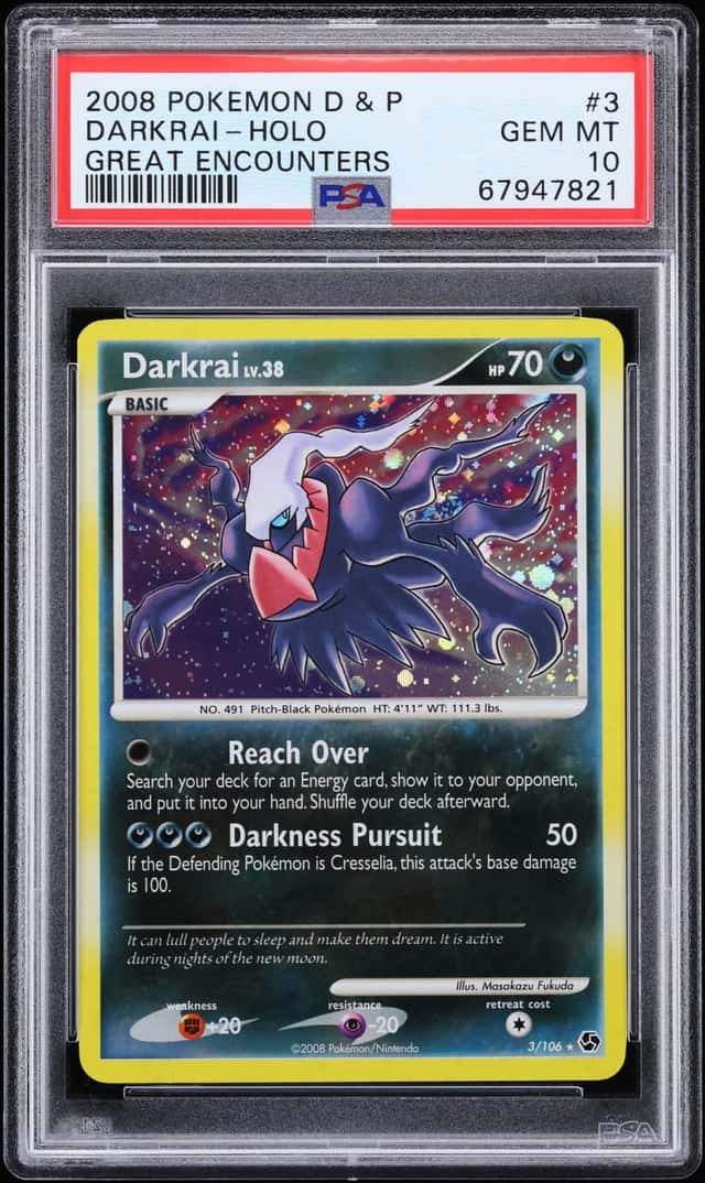 2008 Pokemon Diamond & Pearl Great Encounters Holo Darkrai #3 PSA 10 GEM MINT