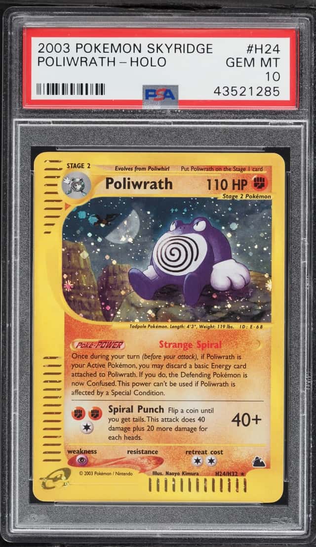 2003 Pokemon Skyridge Holo Poliwrath #H24 PSA 10 GEM MINT