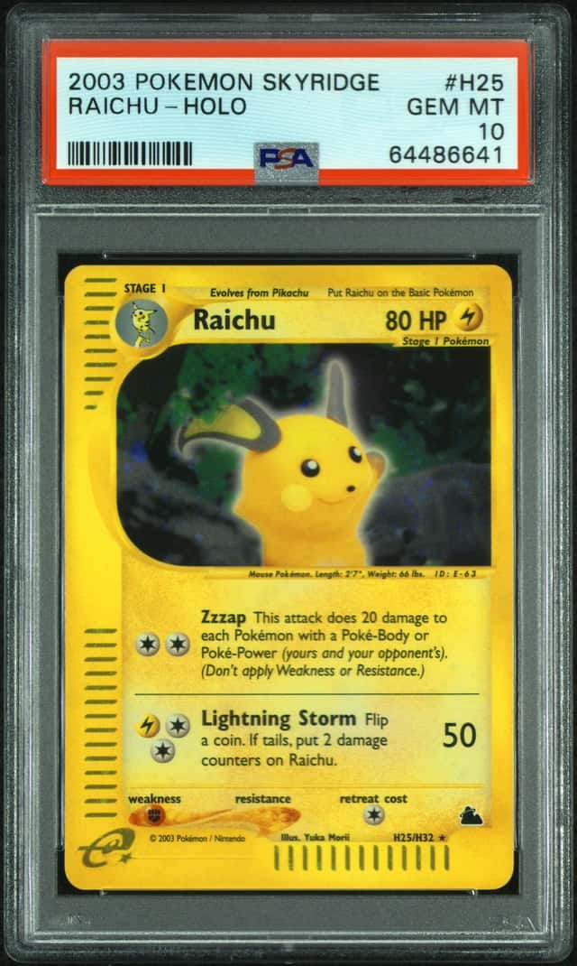 2003 Pokemon Skyridge Holo Raichu #H25 PSA 10 GEM MINT