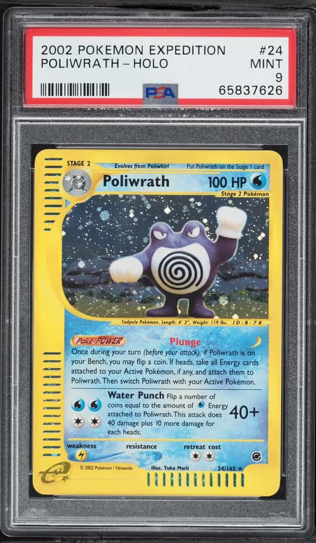 2002 Pokemon Expedition Holo Poliwrath #24 PSA 9 MINT