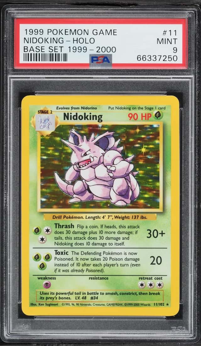 1999-2000 Pokemon Base Set Holo Nidoking #11 PSA 9 MINT