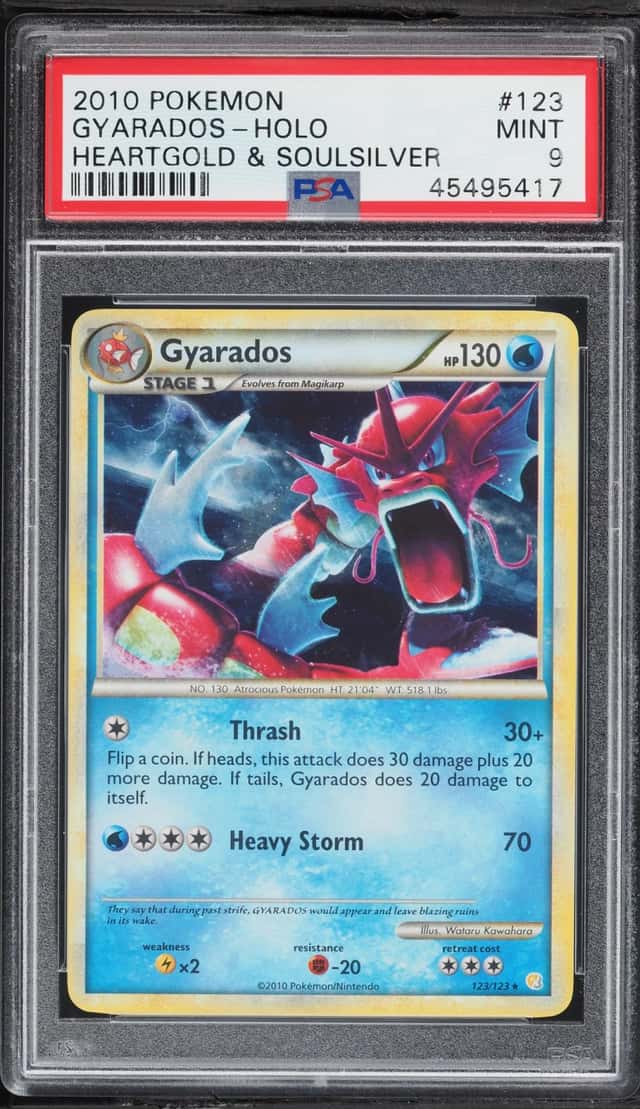 2010 Pokemon HeartGold & SoulSilver Holo Gyarados #123 PSA 9 MINT