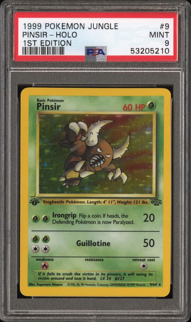 1999 Pokemon Jungle 1st Edition Holo Pinsir #9 PSA 9 MINT