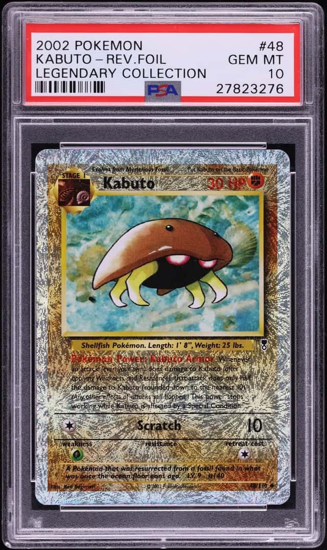 2002 Pokemon Legendary Collection Reverse Holo Kabuto #48 PSA 10 GEM MINT