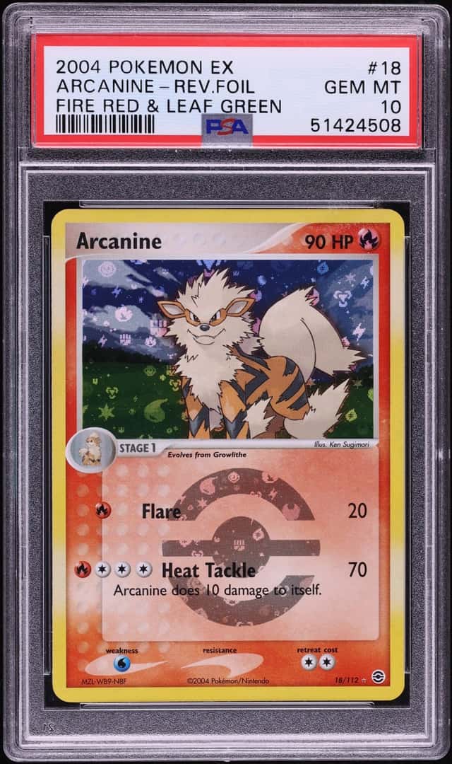 2004 Pokemon EX Fire Red & Leaf Green Reverse Holo Arcanine #18 PSA 10 GEM MINT