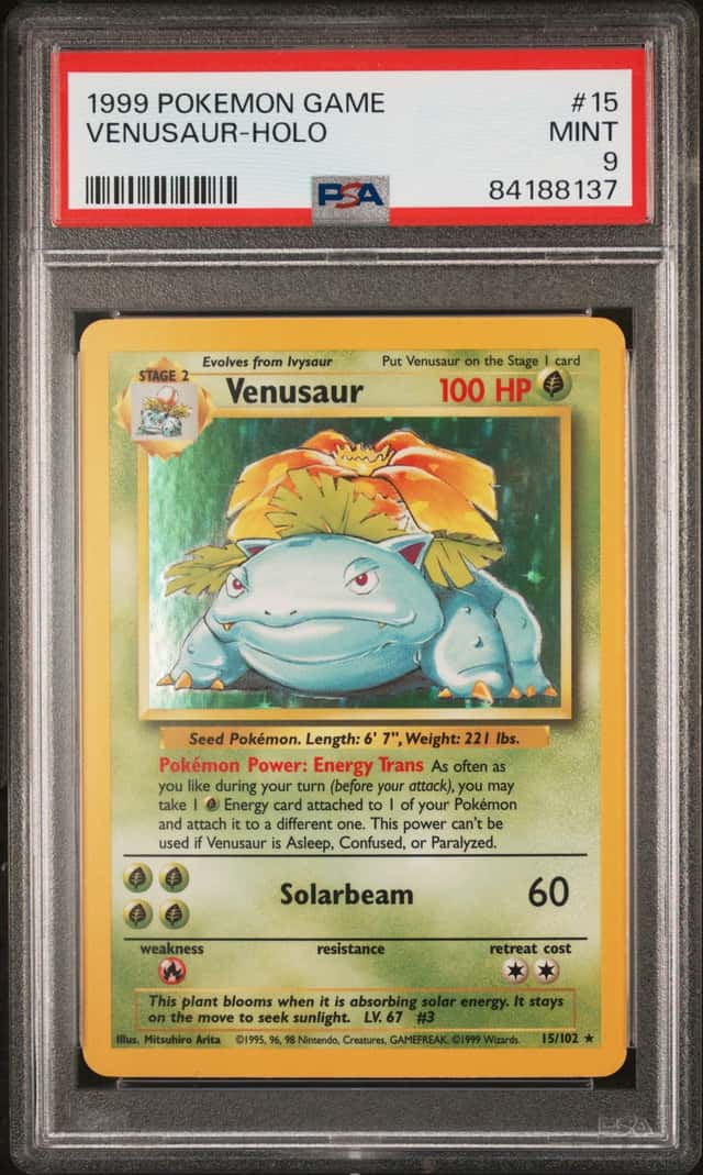 1999 Pokemon Base Set Holo Venusaur #15 PSA 9 MINT