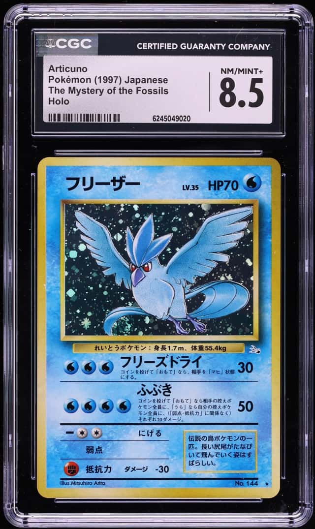 1997 Pokemon Japanese Fossil Holo Articuno #144 CGC 8.5 NM-MT+